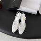 Chanel White Braided Leather Slingback Pumps,