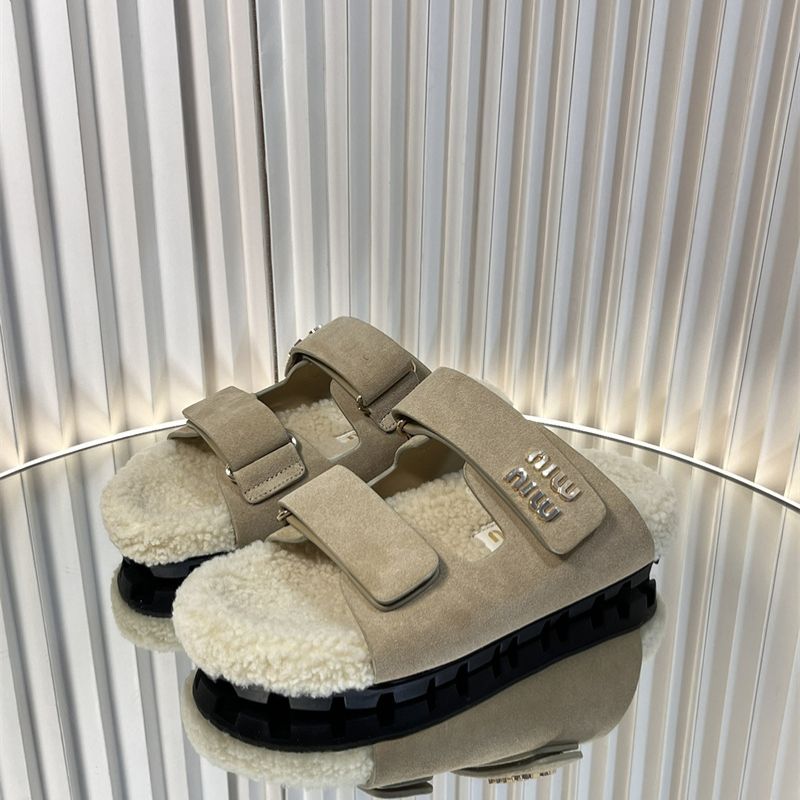Miu Miu Birkenstock Arizona Shearling Sandal.