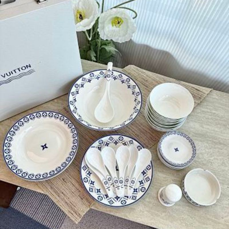 Louis Vuitton Monogram Flower Tile Tableware Collection.