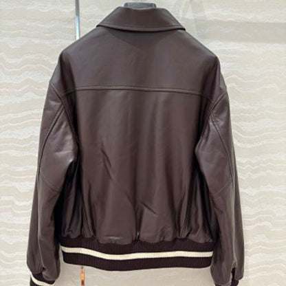 Celine "Aviator Teddy Jacket" in Grained Calfskin,