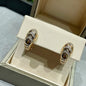Bvlgari Serpenti Tubogas chevron demi-pavé diamond huggie hoop earrings,