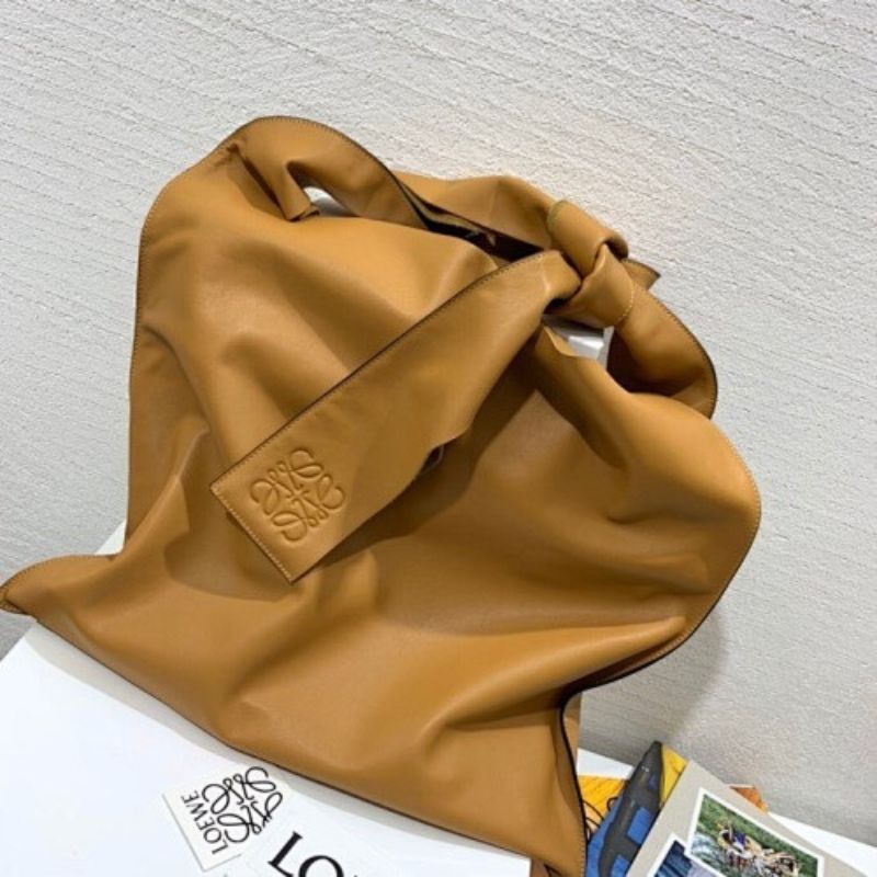 Loewe Bow Oversized Leather Shoulder Bag.