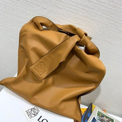 Loewe Bow Oversized Leather Shoulder Bag.