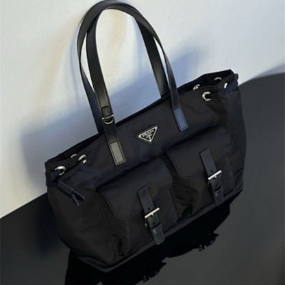 Prada Two-Pocket Nylon Tote Bag