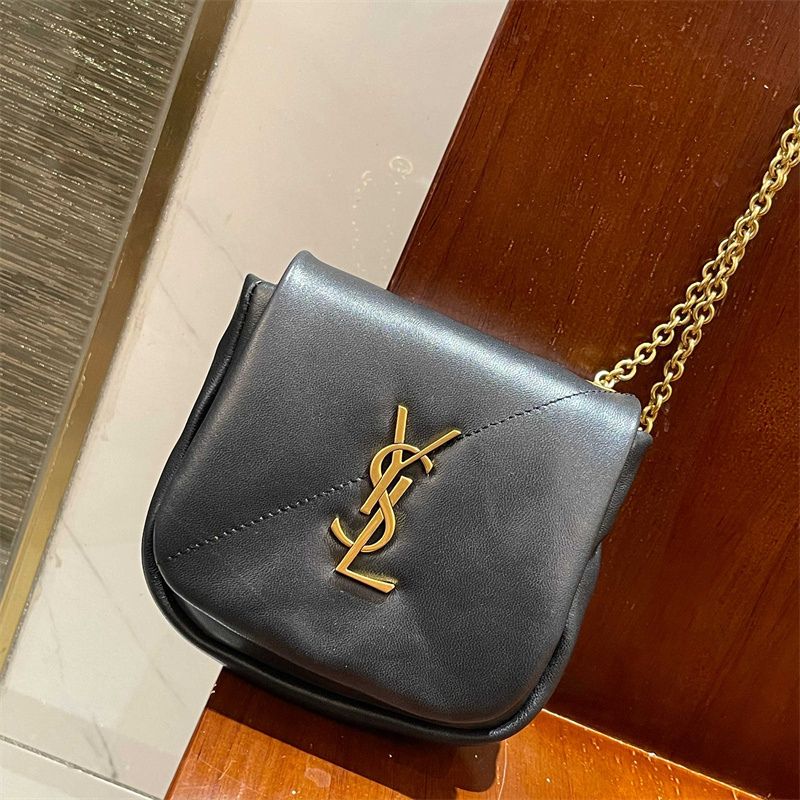 Saint Laurent Jamie 4.3 Nano Chain Bag in black leather.