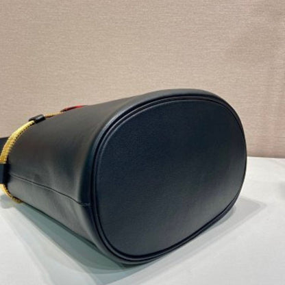 Prada Arqué Leather Bucket Bag