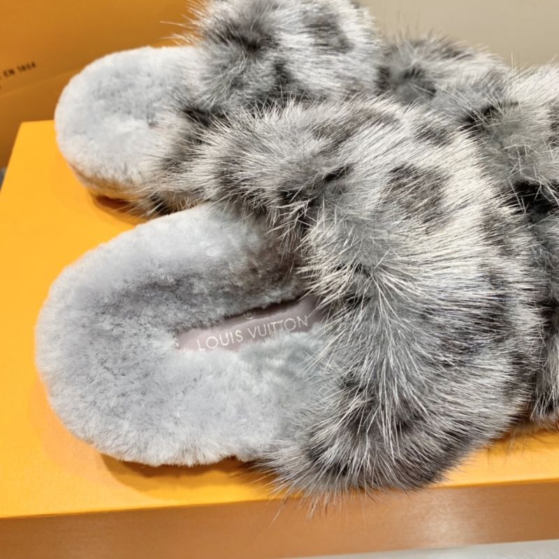 Louis Vuitton Mink Fur Bom Dia Slipper