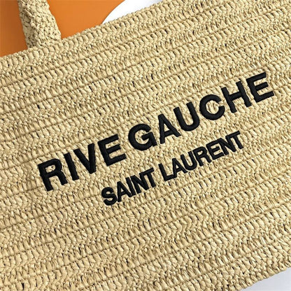 Saint Laurent Rive Gauche raffia tote bag