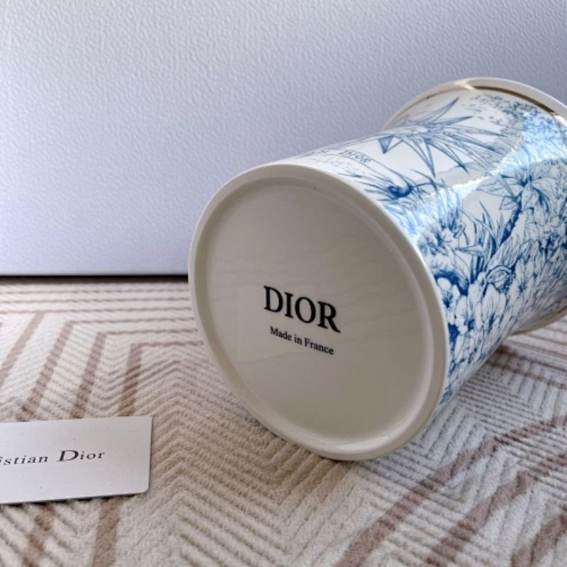 Dior Maison collection the iconic Toile de Jouy motif in blue and white.