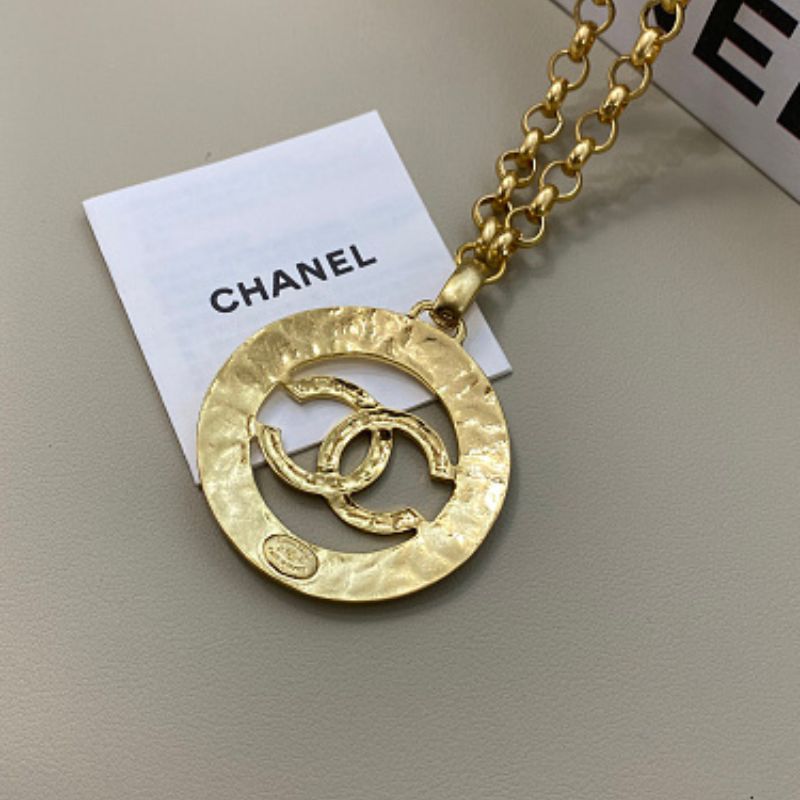 Chanel Round Medallion CC Logo Pendant Necklace