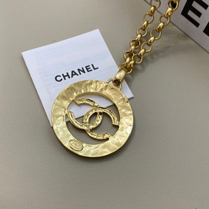 Chanel Round Medallion CC Logo Pendant Necklace