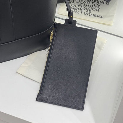 Saint Laurent Y Tote bag in black leather.