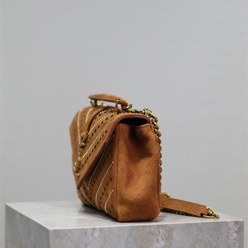 Saint Laurent College Medium Studded Suede Crossbody bag