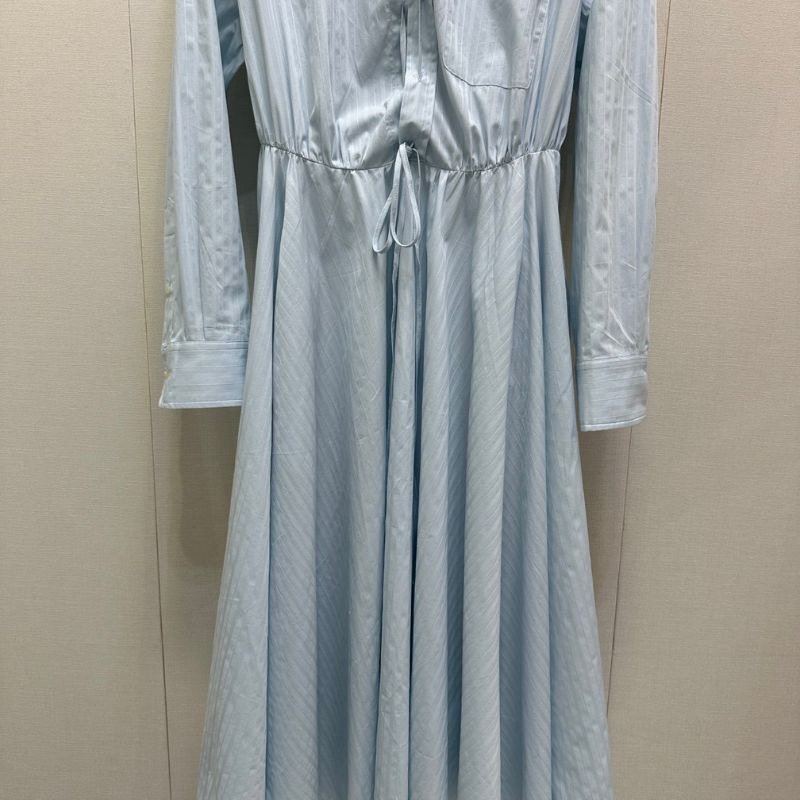 Prada light blue drawstring shirtdress.