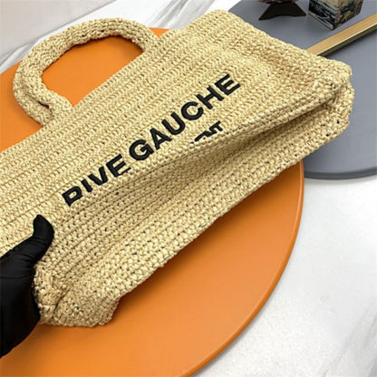 Saint Laurent Rive Gauche Tote Bag in Crochet Raffia