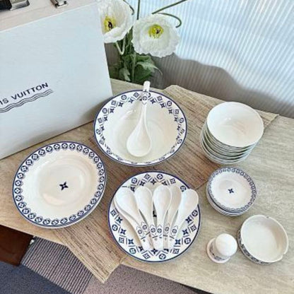 Louis Vuitton Monogram Flower Tile Tableware Collection.