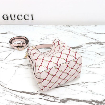 Gucci GG Emblem small bucket bag.