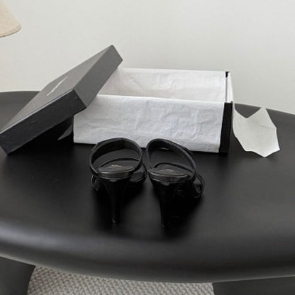 Chanel Crinkled Calfskin Double-Strap Mules.