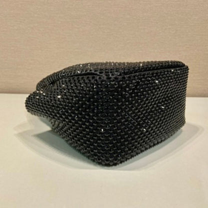 Prada Satin Mini-Bag with Synthetic Crystals in black
