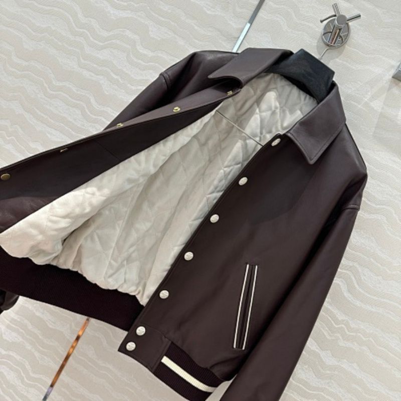 Celine "Aviator Teddy Jacket" in Grained Calfskin,