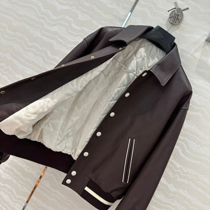 Celine "Aviator Teddy Jacket" in Grained Calfskin,