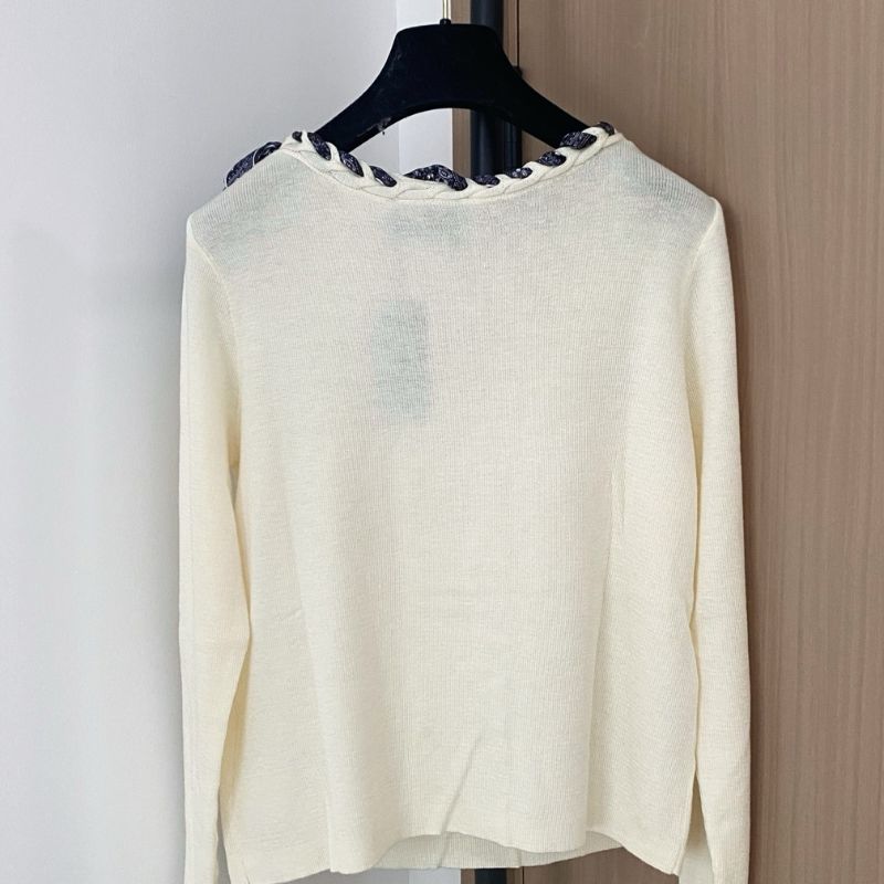 Prada crew-neck sweater with a silk scarf