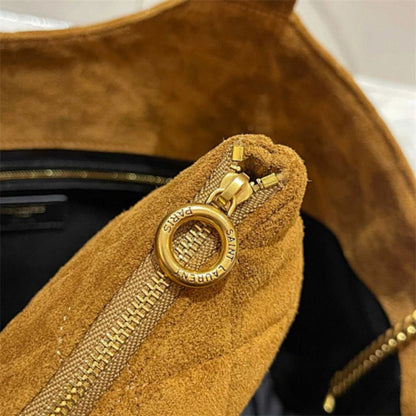 Saint Laurent  the Icare Baby in quilted suede bag.