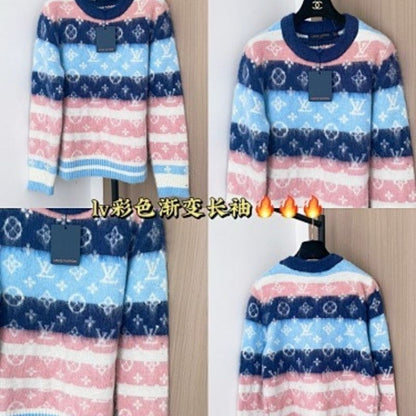 Louis Vuitton Striped Monogram Crewneck sweater.