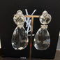 Saint Laurent Clear Crystal Waterdrop Clip-On Earrings