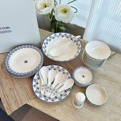 Louis Vuitton Monogram Flower Tile Tableware Collection.