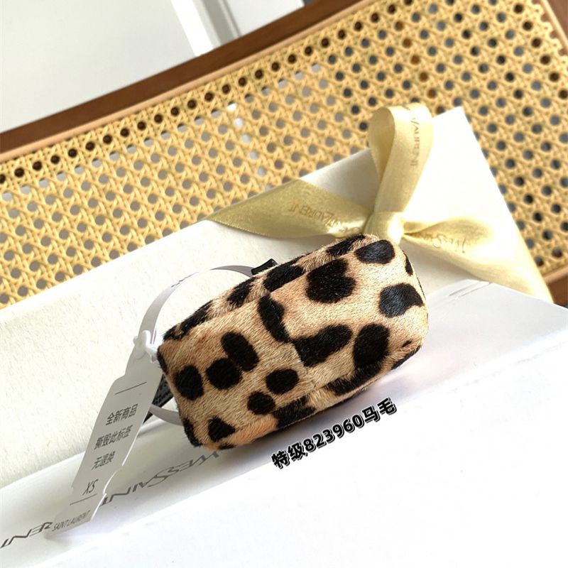 Saint Laurent LE 5 À 7 supple micro bag in leopard-print