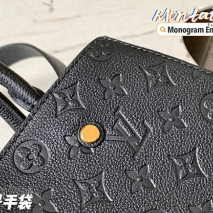 Louis Vuitton Montaigne in Noir (Black) Monogram Empreinte leather.