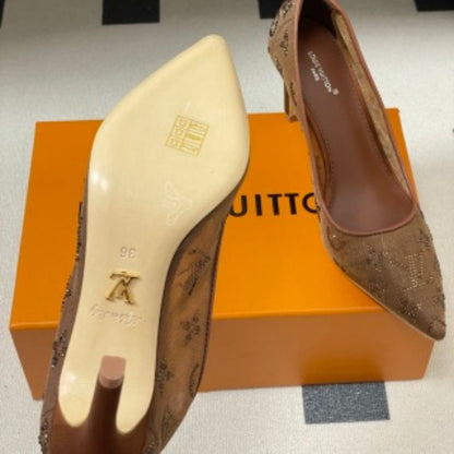 Louis Vuitton Gala Pumps in a sophisticated brown/tan colorway.