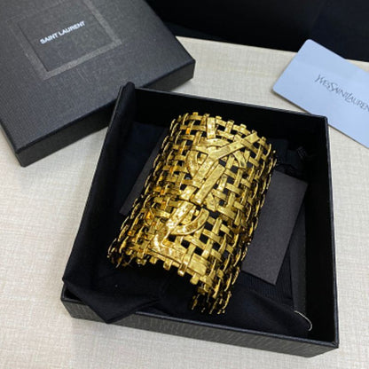 Yves Saint Laurent (YSL) woven cage cuff bracelet