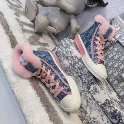 Louis Vuitton fantasy pink laces and pink faux-fur lining Sneakers