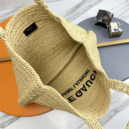 Saint Laurent Rive Gauche Tote Bag in Crochet Raffia