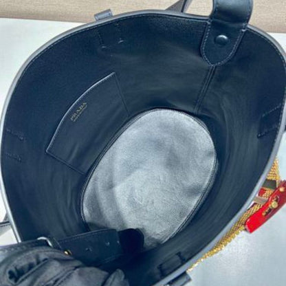 Prada Arqué Leather Bucket Bag