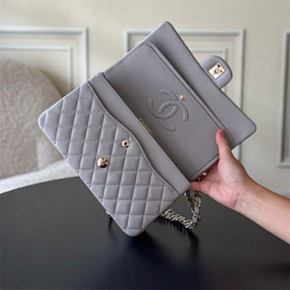 Chanel Classic Double Flap in Light Grey/Dove Grey