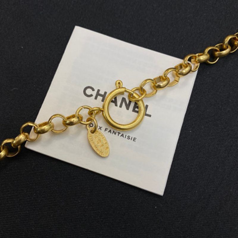 Chanel Round Medallion CC Logo Pendant Necklace