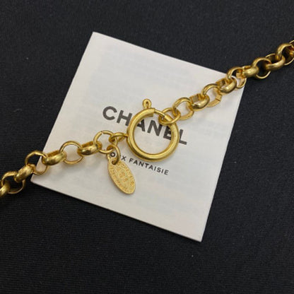 Chanel Round Medallion CC Logo Pendant Necklace