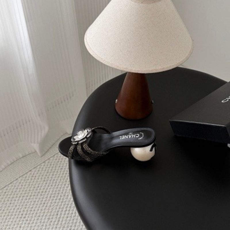 Chanel Camellia Pearl Mules,