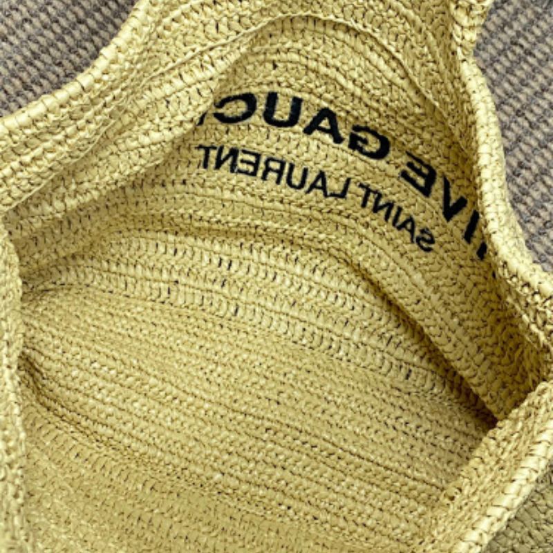 Saint Laurent Rive Gauche Tote Bag in crocheted raffia.