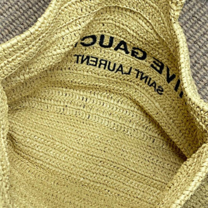 Saint Laurent Rive Gauche Tote Bag in crocheted raffia.