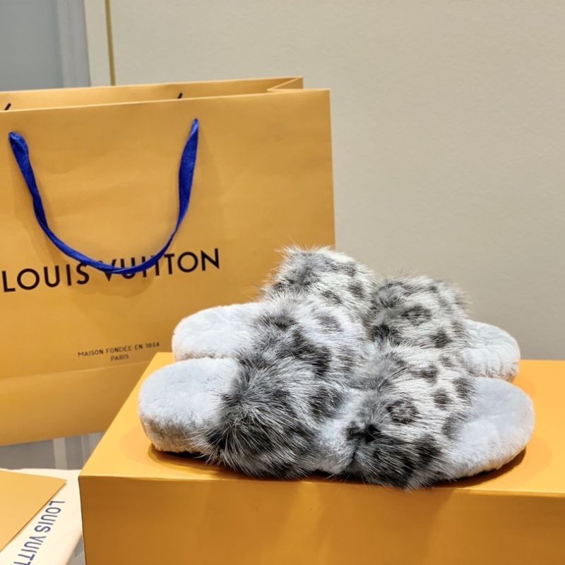 Louis Vuitton Mink Fur Bom Dia Slipper