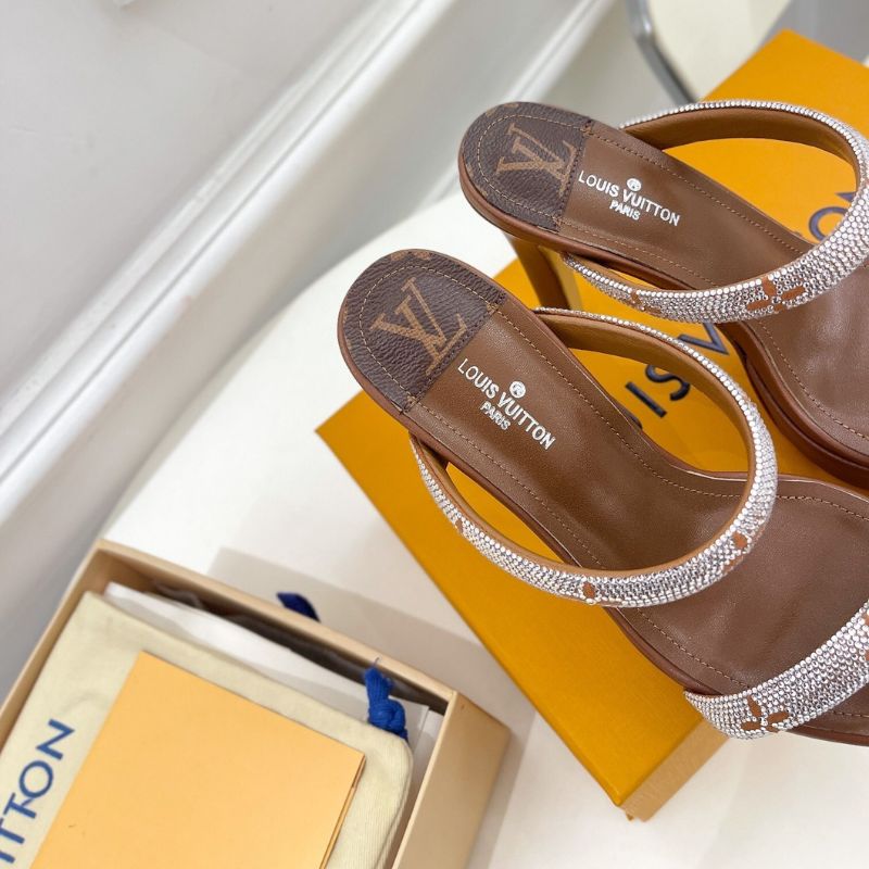 Louis Vuitton  brown leather-look platform sandal