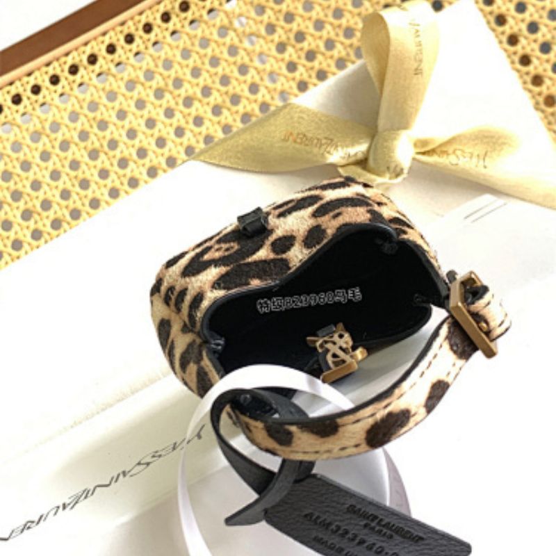 Saint Laurent Le 37 Mini bucket bag in leopard-print calf hair.
