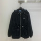 Prada velvet down jacket with a hood