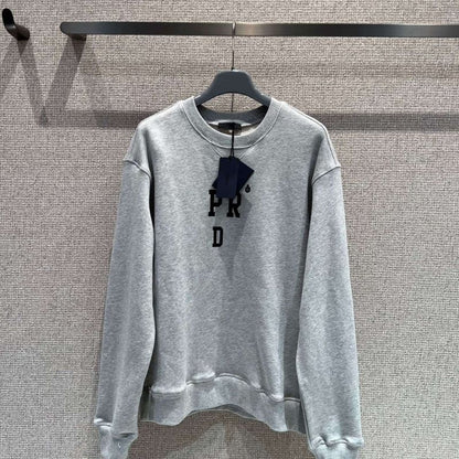 Prada cotton fleece sweatshirt with a relaxed fit silhouette