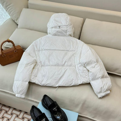 Prada Re-Nylon convertible cropped down jacket.