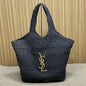 Saint Laurent Icare Maxi Tote in black raffia.